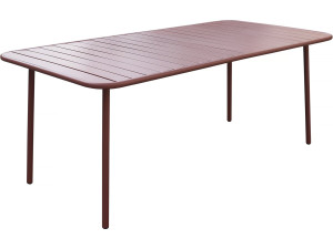 Bilbao metal garden table - 180 x 90 x 71 cm - Terracotta