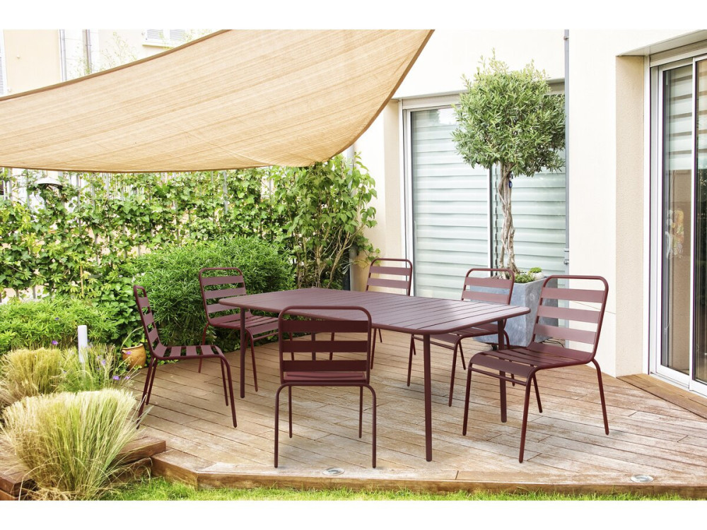 Bilbao metal garden table - 180 x 90 x 71 cm - Terracotta