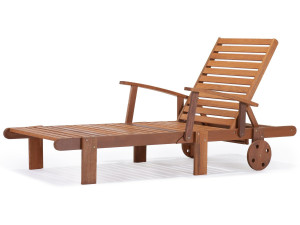 Exotic Wooden Foldable Sun Lounger 'Tokyo' - Maple - Light Brown
