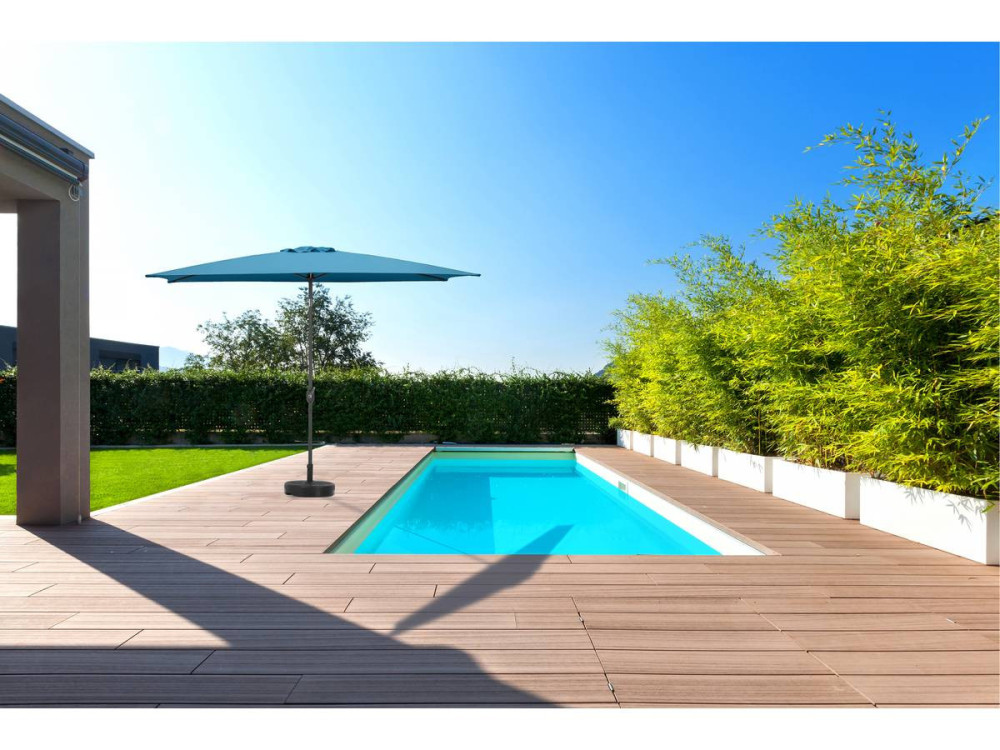 Garden parasol umbrella "Sol 2"" - Rectangular - 2 x 3 m - Blue