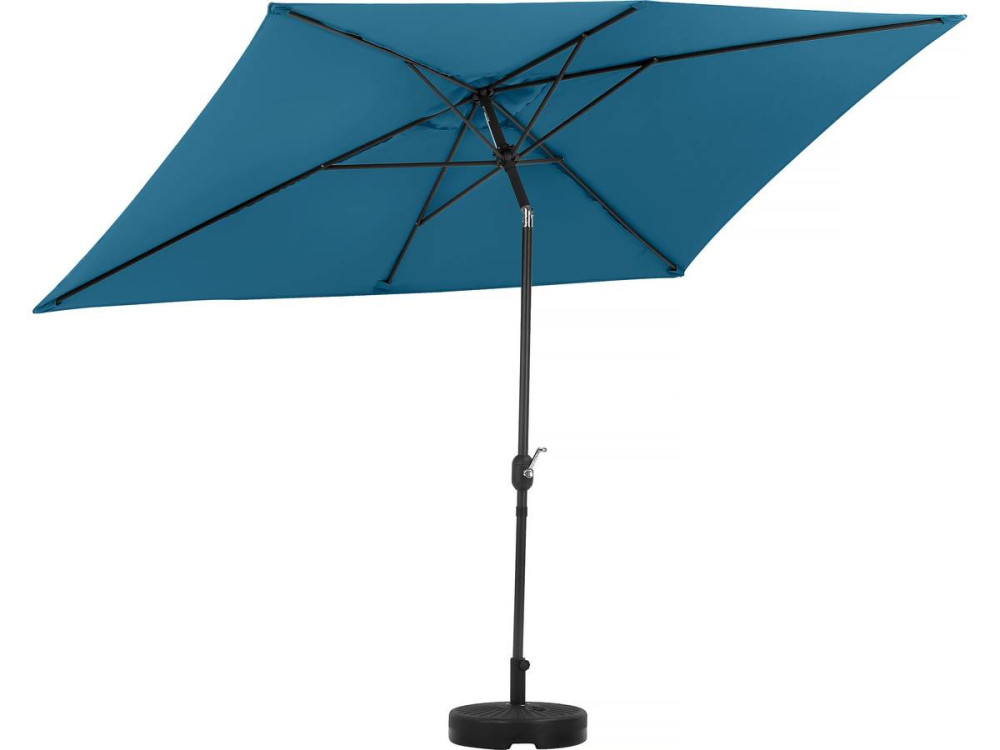 Garden parasol umbrella "Sol 2"" - Rectangular - 2 x 3 m - Blue - Base stand included