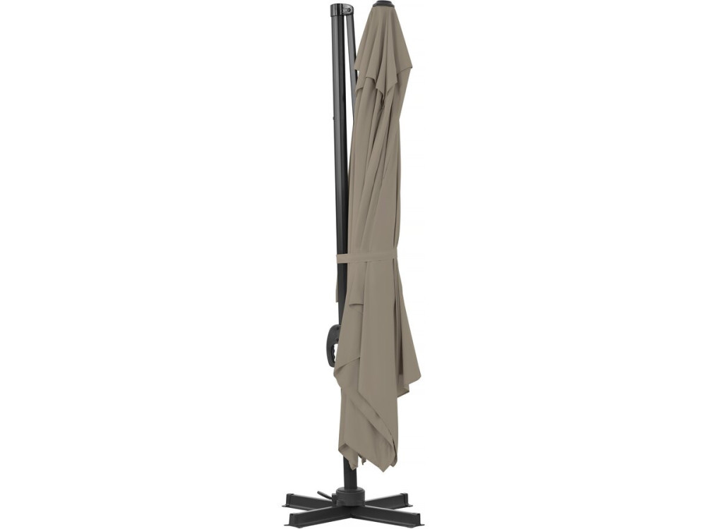 Sky 4” aluminium deported garden parasol - 3 x 4 m - Taupe - With protective cover