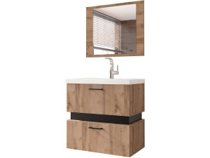 "Paros" Bathroom Cabinet - 3-Piece Set - Brown/Black