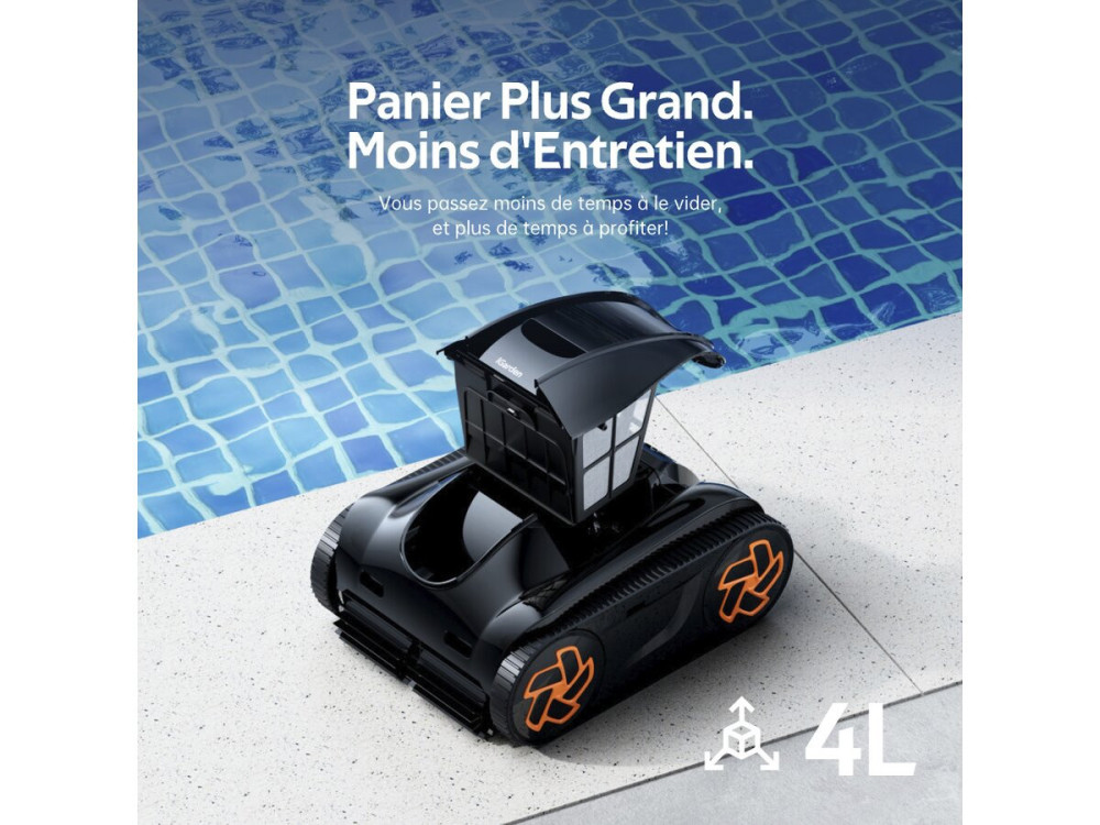 Cordless electric pool cleaner - bottom wall and water line - K25