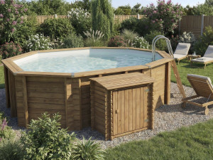 Keny" filter box in treated wood - 120 x 95 x 113 cm - for swimming pools 2