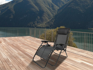 Sintra" zero gravity garden recliner - Black 2