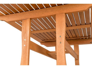 Garden table "Osaka" - 180 x 90 cm - Natural wood 2