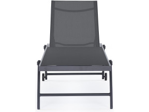 Set of 2 Textile and aluminium sunbathing chairs  "Jolia" - Phoenix - Dark grey 2
