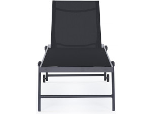 Set of 2 Textile and aluminium sunbathing chairs  "Jolia" - Phoenix - Black 2