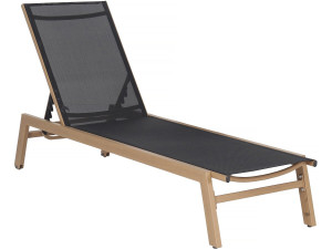 Elysia" aluminium sunlounger - Black