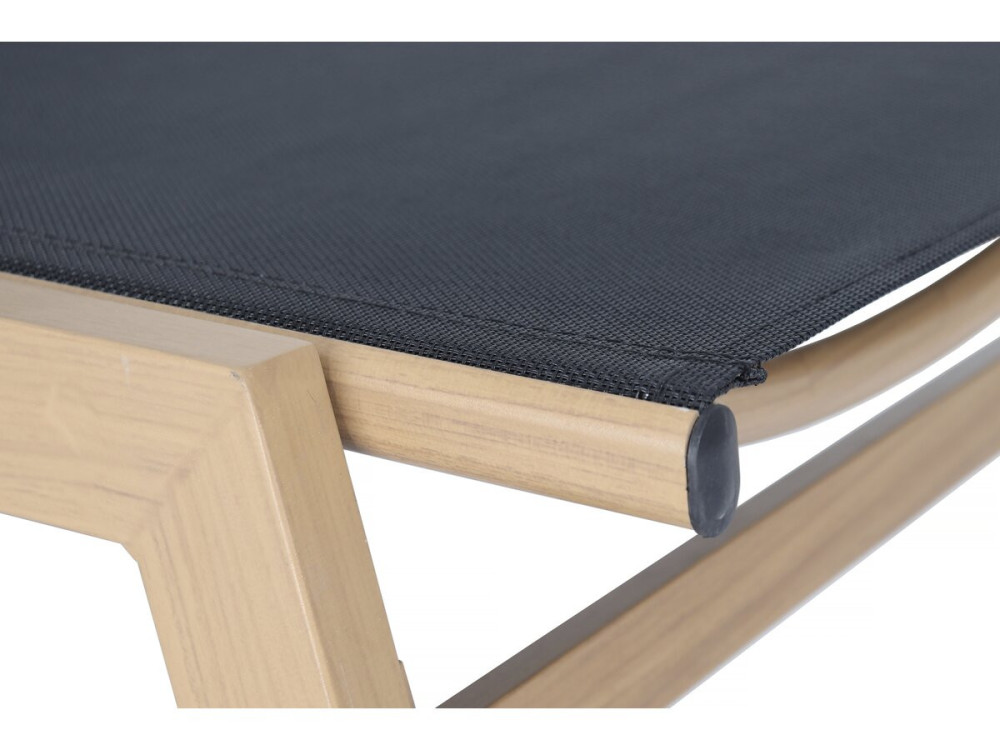 Elysia" aluminium sunlounger - Black