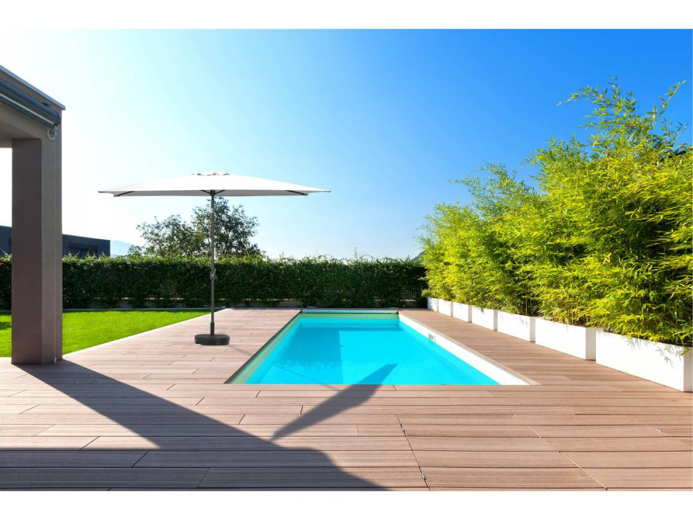 Garden parasol umbrella "Sol 2"" - Rectangular - 2 x 3 m - Grey - Base stand included