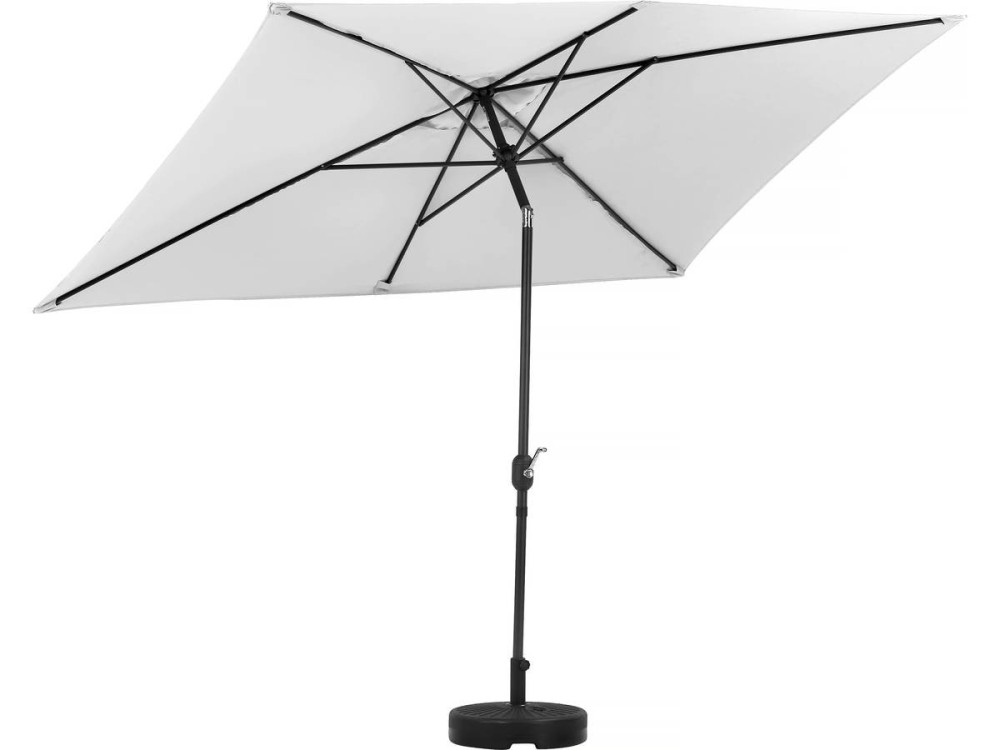 Garden parasol umbrella "Sol 2"" - Rectangular - 2 x 3 m - Grey - Base stand included