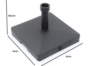 Weighted Parasol Bases with Casters - Black 2