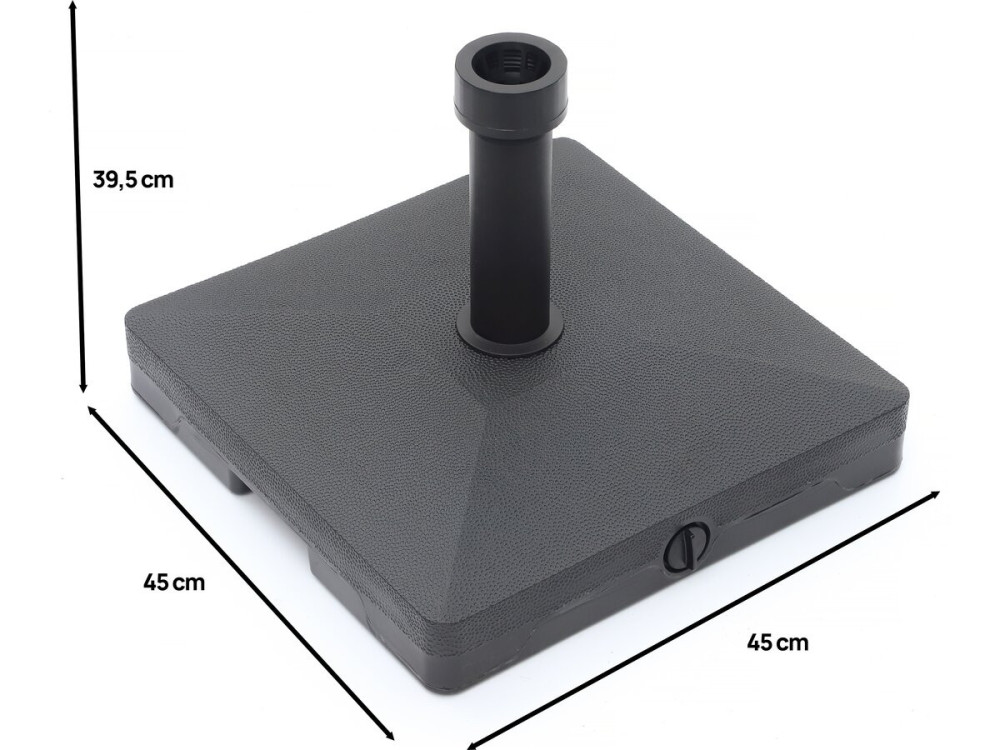 Weighted Parasol Bases with Casters - Black