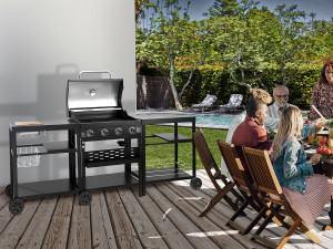 Outdoor kitchen gas barbecue - 12 kw - 4 burners - Black 2