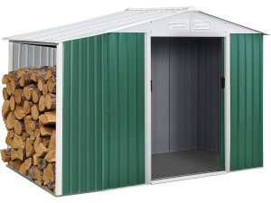 "Rosas" metal garden shed 2.71m²  with log shelter