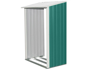 "Rosas" metal garden shed 2.71m²  with log shelter 2