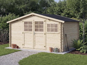 Rocval" wooden garden shed - 456 x 425 x 232 cm - 19.42 m² - 28 mm 2
