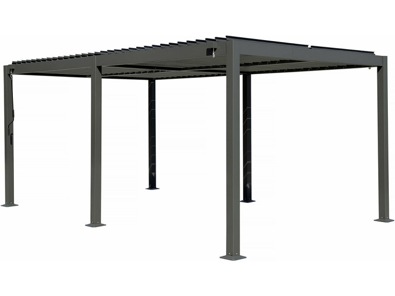 Kensington" aluminium free-standing bioclimatic pergola - 3 x 5 m - Grey