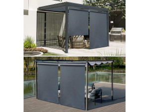 Set of 2 pergola blinds - 124 x 225 cm - Anthracite gray 2