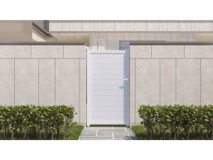 Aluminium garden gate door "Eric" - 101.2 x 180.9 cm - White 2