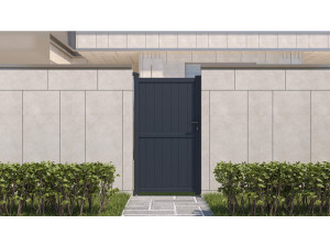 Aluminium garden gate door "Maurice" - 101.2 x 180.9 cm - Grey 2