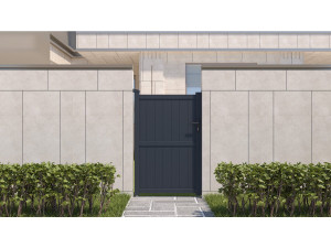 Aluminium garden gate door "Maurice" - 101.2 x 155.9 cm - Grey 2