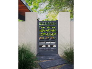 Marius" openwork aluminium gate - 100 x 180 cm - Grey 2