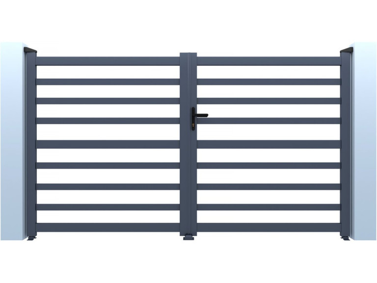 Martin" openwork aluminium gate - 340 x 180 cm - Grey