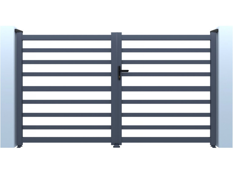 Martin" openwork aluminium gate - 300 x 180 cm - Grey