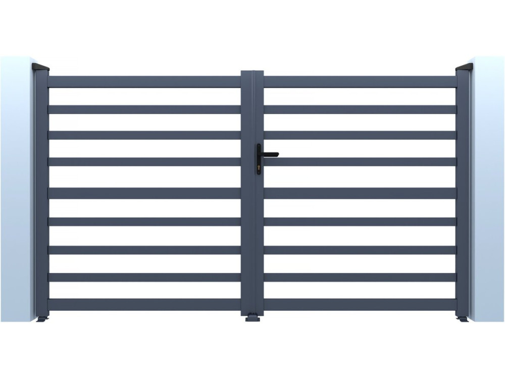 Martin" openwork aluminium gate - 300 x 180 cm - Grey