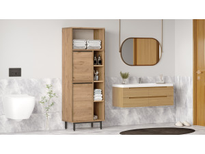 ON10C" wooden bathroom cabinet - 60 x 46 x 161 cm - Brown 2