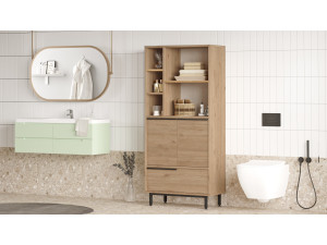 Calvin" wooden wardrobe - 74 x 35 x 161 cm - Brown 2