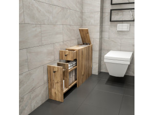 Calencia" wooden vanity unit - 20 x 60 x 55 cm - Brown 2