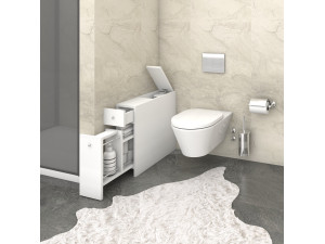 Smart" wooden bathroom cabinet - 20 x 60 x 55 cm - White 2