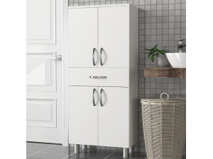 Arizona" wooden bathroom cabinet - 59 x 31 x 140 cm - White 2