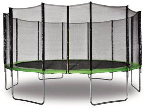 Trampoline "Yoopi"  - Ø 4.90 m - Green - With net, ladder, protection cover and anchoring kit