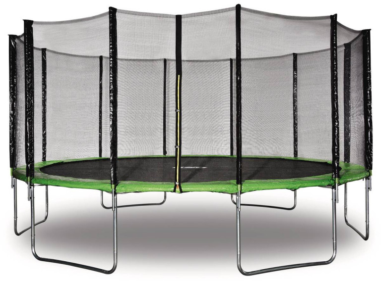 Trampoline "Yoopi"  - Ø 4.90 m - Green - With net, ladder, protection cover and anchoring kit