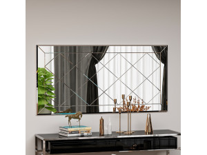 Pauli" wooden mirror - 120 x 60 cm - White 2