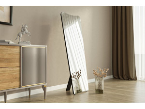 Vitros" wooden mirror - 55 x 150 cm - Black 2