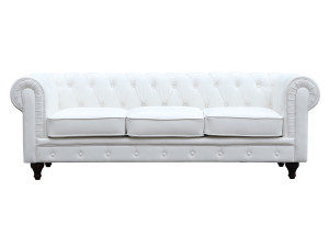Sofa right fixed Chesterfield "Aliza"  - 3 seater - White 2