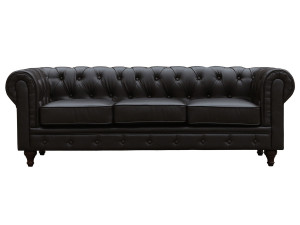 Sofa right fixed Chesterfield "Aliza"  - 3 seater - Brown 2