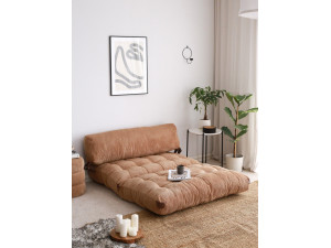 2-seater fabric sofa bed "Fold" - 120 x 75 x 79 cm - Brown 2