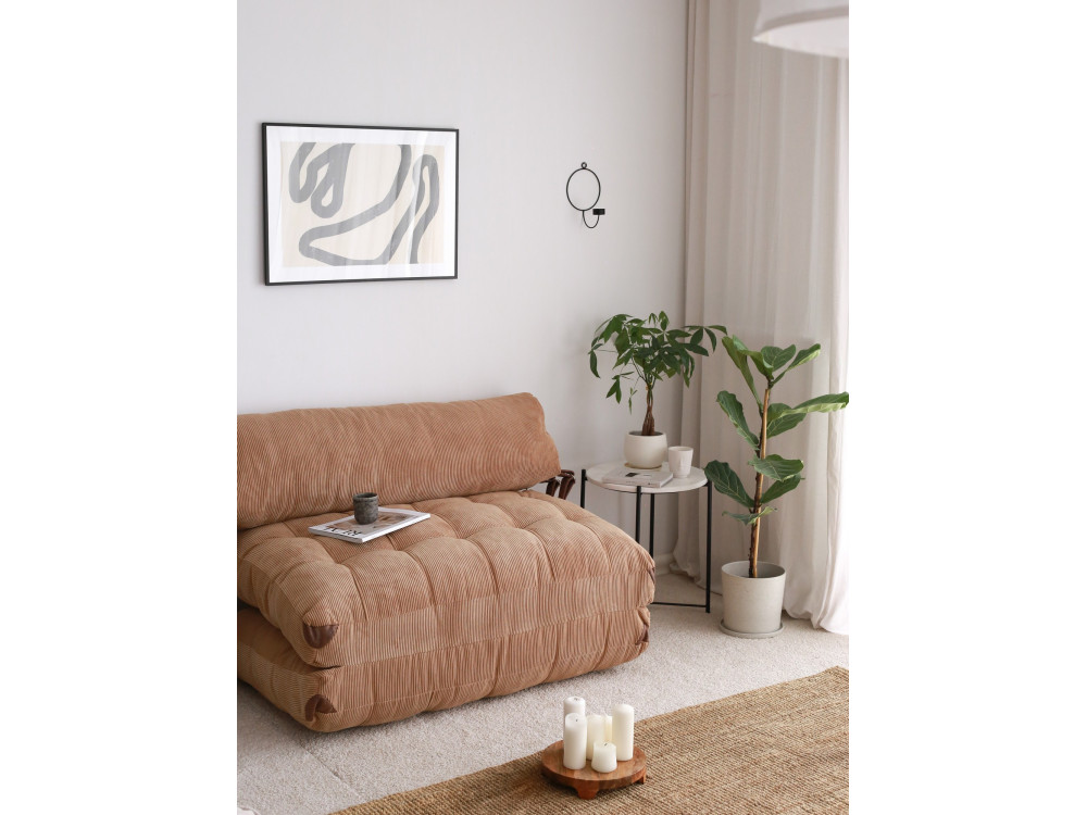 2-seater fabric sofa bed "Fold" - 120 x 75 x 79 cm - Brown
