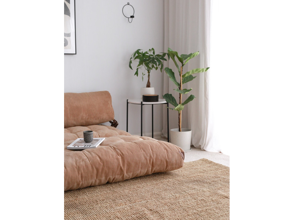 2-seater fabric sofa bed "Fold" - 120 x 75 x 79 cm - Brown