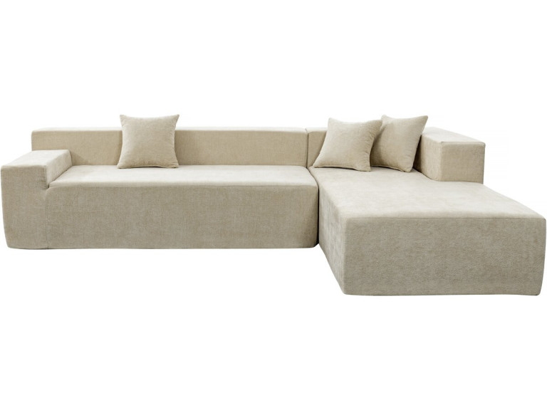 Tessaro" textured fabric corner sofa - 4 seater - Beige