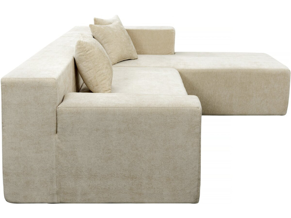 Tessaro" textured fabric corner sofa - 4 seater - Beige