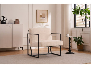 Kennedy armchair in velvet and metal - 73.5 x 75.5 x 81 cm - Cream 2