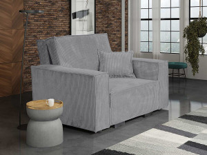 Clivia" corduroy convertible armchair - Grey 2